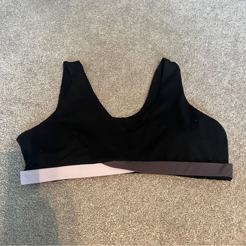 Fabletics Black and Gray Sports Bra